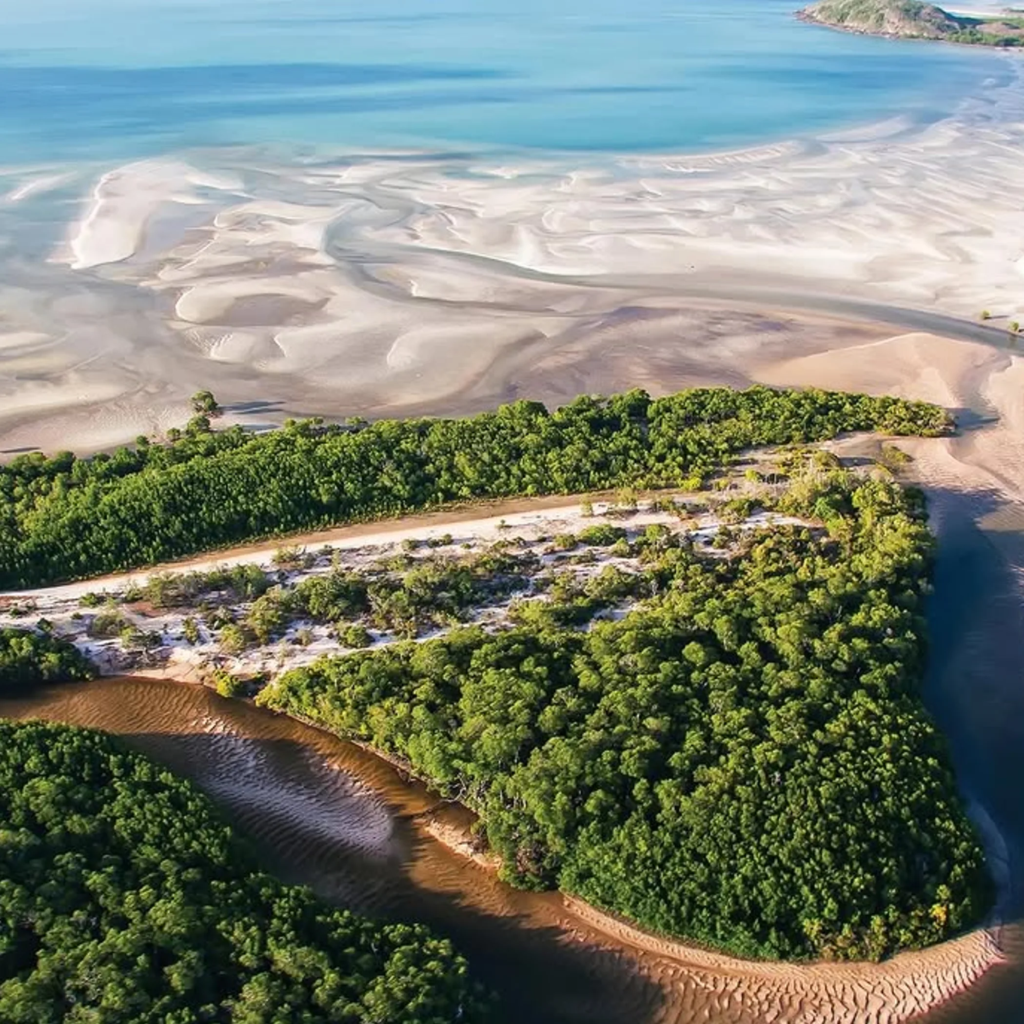 aerial view of tropical queensland coast